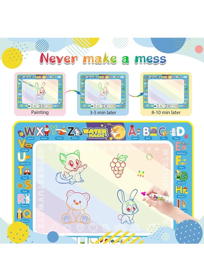 Water Doodle Mat Kids Mess Free Coloring Doodle Mat ，الرسم الكتابة الرسم Mat ，ألعاب تعليمية لـ 3 4 5 6 7 8 سنوات من العمر مع أقلام سحرية ألعاب تعليمية طفل صغير فتيان فتيات عيد ميلاد عطلة هدية - Image 5
